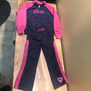 Girls size 4 puma track suit.